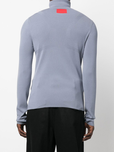 Shop A Better Mistake Panelled-knit Roll Neck Jumper In Grey