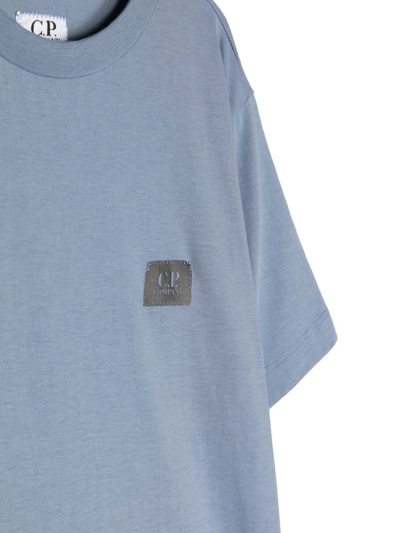 Shop C.p. Company Logo-print T-shirt In Blue
