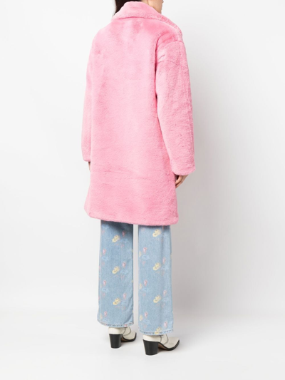 Shop Apparis Imani Faux-fur Coat In Rosa
