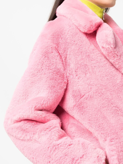 Shop Apparis Imani Faux-fur Coat In Rosa