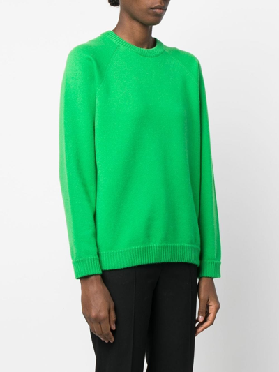 Shop Kujten Martin Crew-neck Cashmere Jumper In Grün