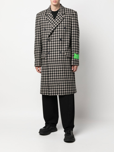 Off-white Hands Off Double-breasted Coat In 0700 Grey No Color