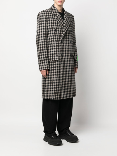 Off-white Hands Off Double-breasted Coat In 0700 Grey No Color