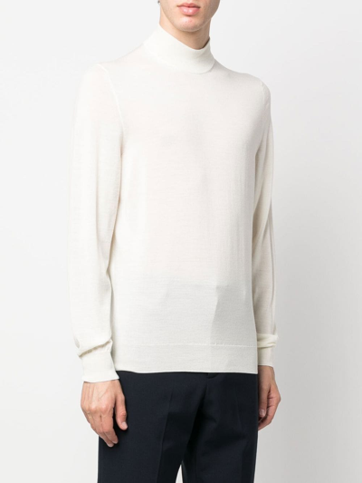 Drumohr Turtleneck Sweather Modern In Weiss