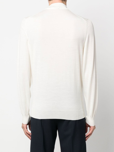 Drumohr Turtleneck Sweather Modern In Weiss