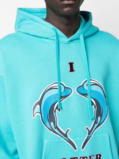 Shop Botter Logo Print Hoodie In Blau