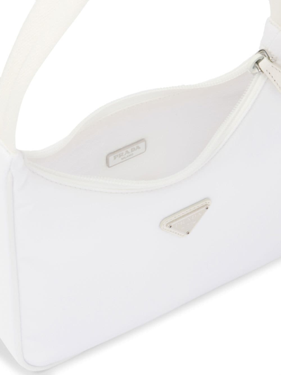 Shop Prada Re-edition 2000 Re-nylon Mini Bag In Weiss