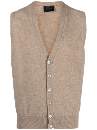 Shop Dell'oglio Cashmere V-neck Vest In Nude