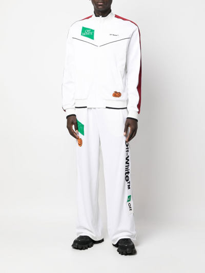 Off-white Logo-embroidered Track Pants In White
