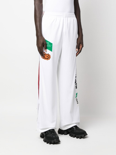Off-white Logo-embroidered Track Pants In White