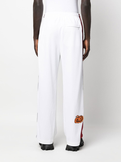 Off-white Logo-embroidered Track Pants In White