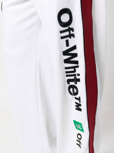 Off-white Logo-embroidered Track Pants In White