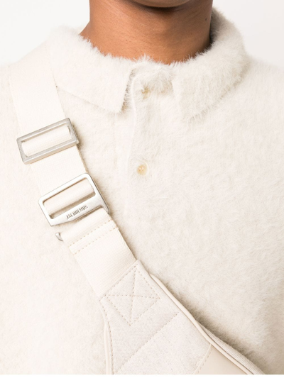 Shop Jacquemus Le Polo Neve Knitted Polo Shirt In White