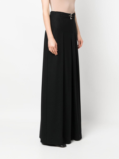 Shop Alberta Ferretti Belted-waist Wide-leg Trousers In Schwarz