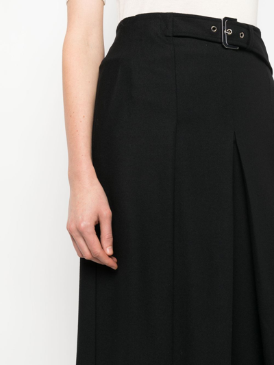 Shop Alberta Ferretti Belted-waist Wide-leg Trousers In Schwarz