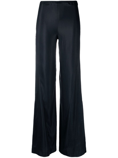 Shop Jacquemus Le Pantalon Soffio Flared Trousers In Blau