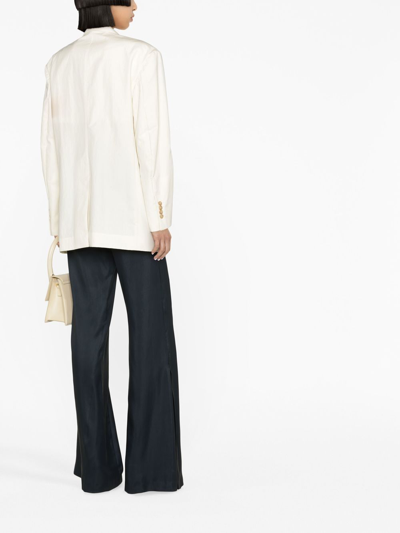 Shop Jacquemus Le Pantalon Soffio Flared Trousers In Blau