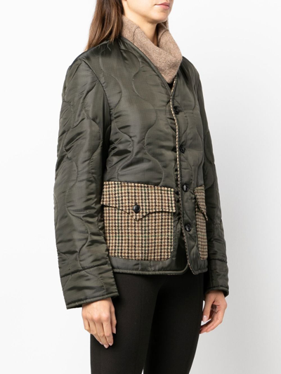 Shop Fortela Button-up Quilted Jacket In Grün