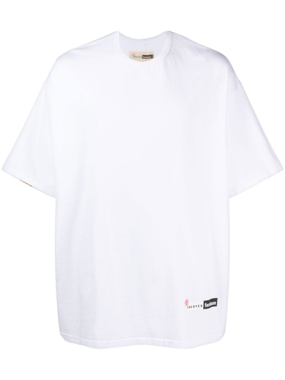 Shop Incotex Logo Print T-shirt In Weiss