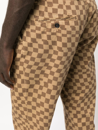 Incotex Check-print Straight-leg Jeans In Braun