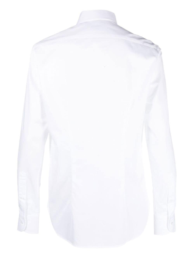 Orian White Slim-fit Shirt With Classic Collar In Weiss