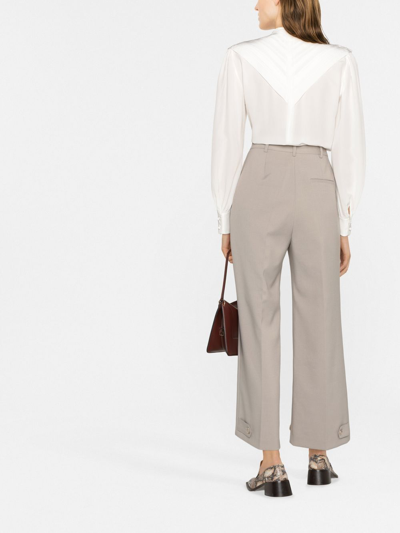 Shop Chloé Silk Pleated Blouse In White