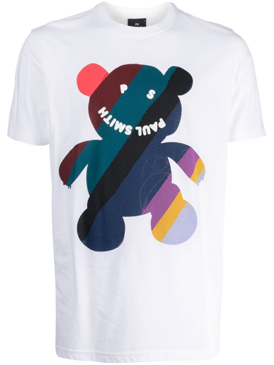 Ps By Paul Smith Teddy Happy-print T-shirt In White | ModeSens