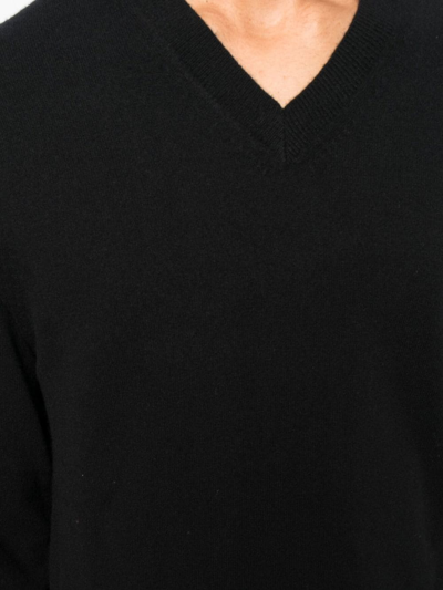 Comme Des Garçons V-neck Long-sleeve Jumper In Schwarz