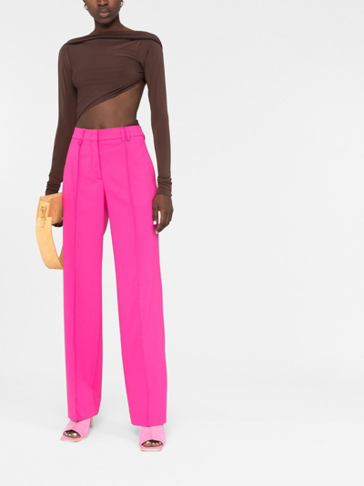 Shop Jacquemus Straight-leg Tailored Trousers In Rosa