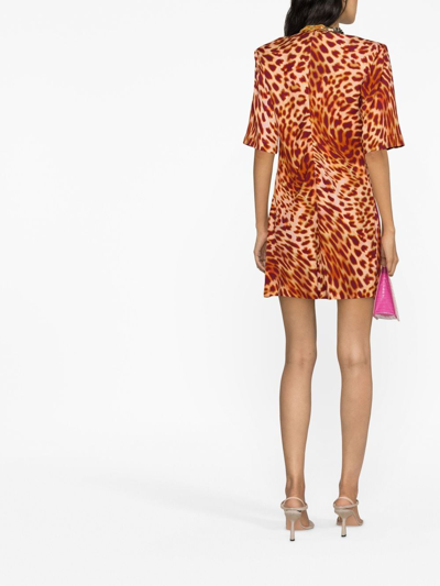 Shop Stella Mccartney Leopard-print Mini Dress In Pink
