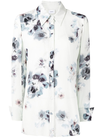 Shop Erdem Paola Floral-print Shirt In Blue