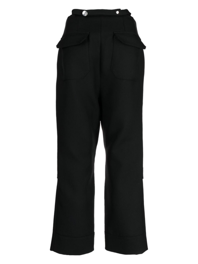 Shop Namacheko Concealed Front-fastening Trousers In Schwarz