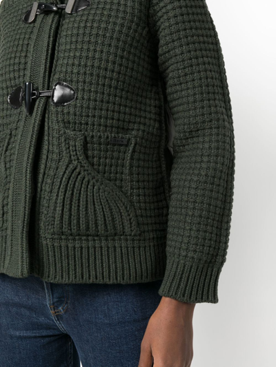 Shop Bark B Rules Chunky Knitted Hooded Jacket In Grün