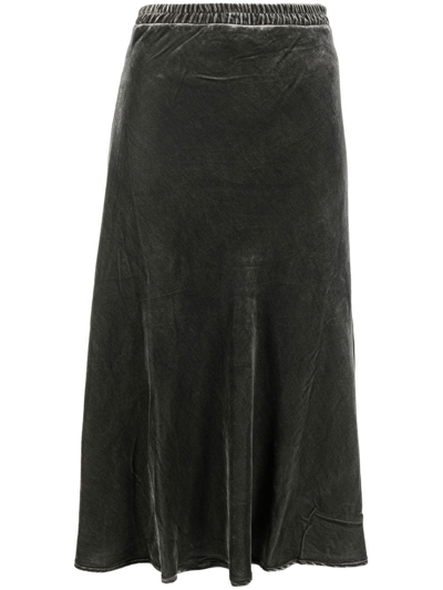 Shop Gold Hawk Velvet Maxi Skirt In Grau