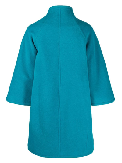 Shop Gianluca Capannolo Zip-front Long-sleeved Coat In Blau
