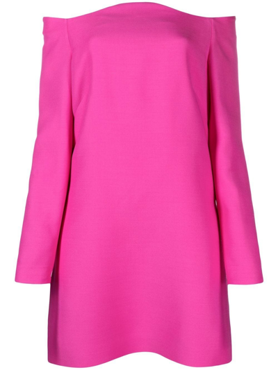 Shop Valentino Off-shoulder Minidress In Pink