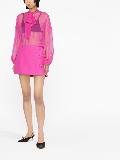 Valentino Garavani Woman Shirt Fuchsia Size 2 Silk In Pink