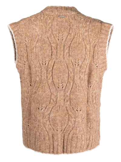 LIU •JO CABLE-KNIT SLEEVELESS JUMPER 