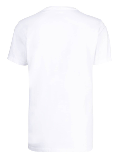 Shop Maison Kitsuné Fox-patch Crew-neck T-shirt In Weiss