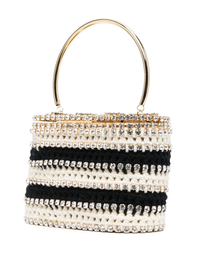 Shop Rosantica Holli Crystal Embellished Tote Bag In Yellow