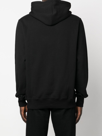 Daily Paper Drawstring Logo Print Hoodie In Schwarz