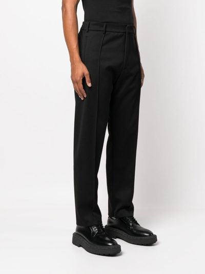 Shop 424 Tailored Straight-leg Trousers In Schwarz