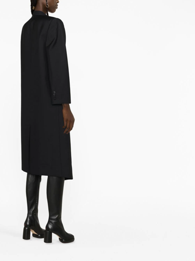 Alexander Mcqueen Double-breasted Wool Blend Coat With Buckle Detail In Black