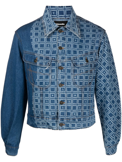 Shop Ahluwalia Graphic-print Denim Jacket In Blau