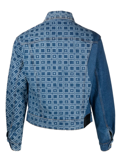 Shop Ahluwalia Graphic-print Denim Jacket In Blau
