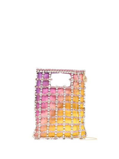 Shop Rosantica Boreale Crystal-embellished Tote Bag In Pink
