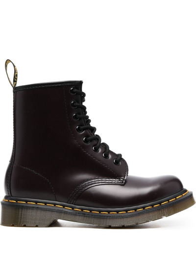 Dr. Martens Stivaletto Leather Boots In Red