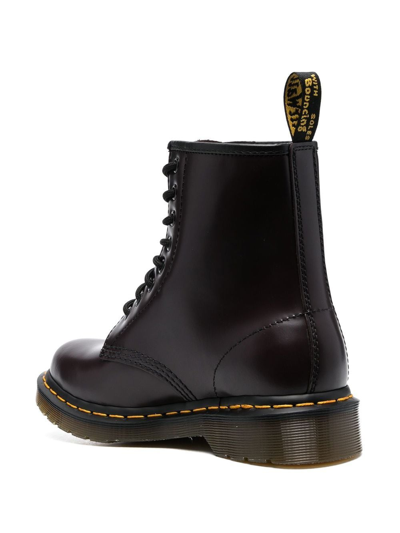 Dr. Martens Stivaletto Leather Boots In Red