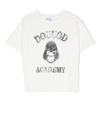 Shop Douuod Logo-print Short-sleeved T-shirt In Weiss