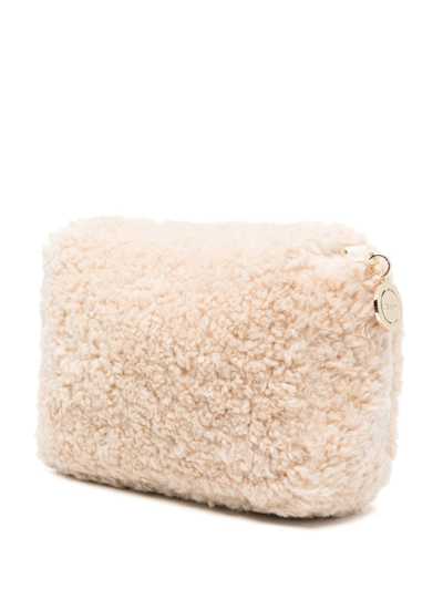 Shop Ash Felia Textured Shoulder Bag In Nude